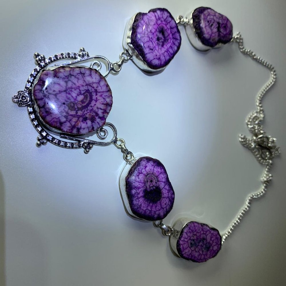 Purple Solar Quartz Necklace